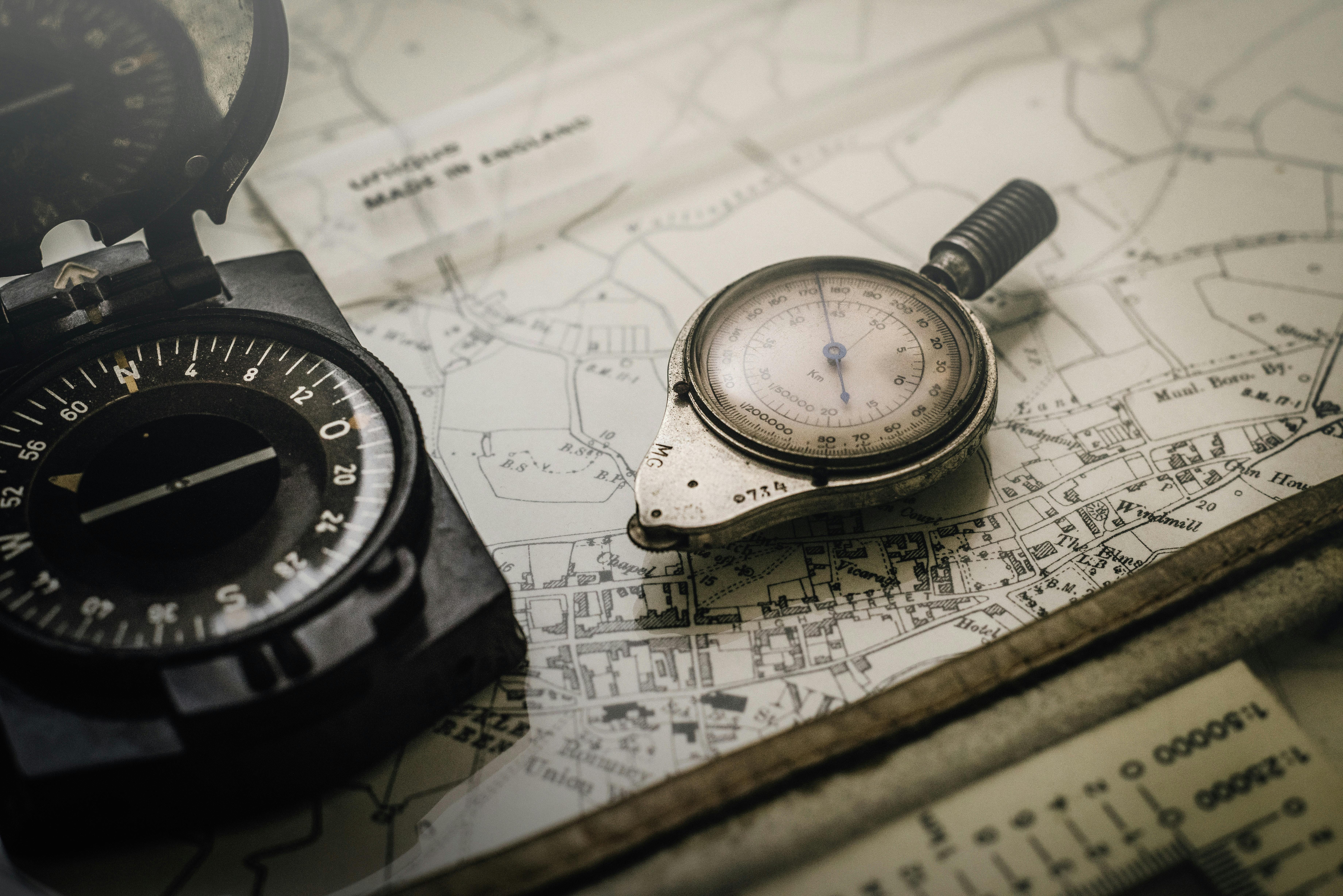 Compass on a Map